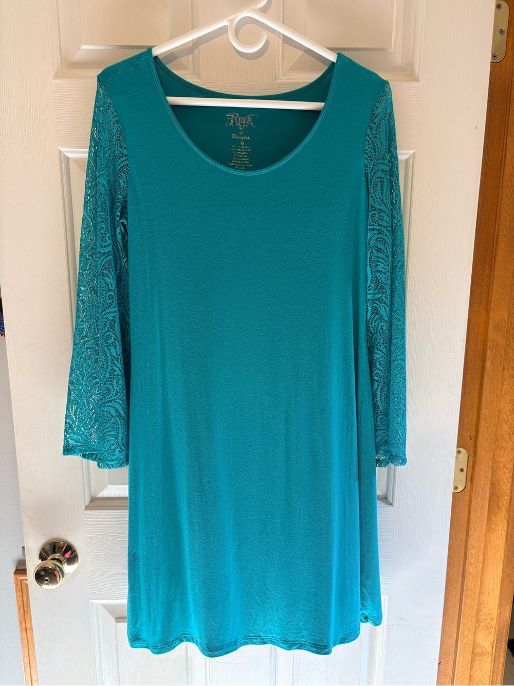 Rock 47 by Wrangler M Turquoise Teal Lace Western Cowgirl Rodeo